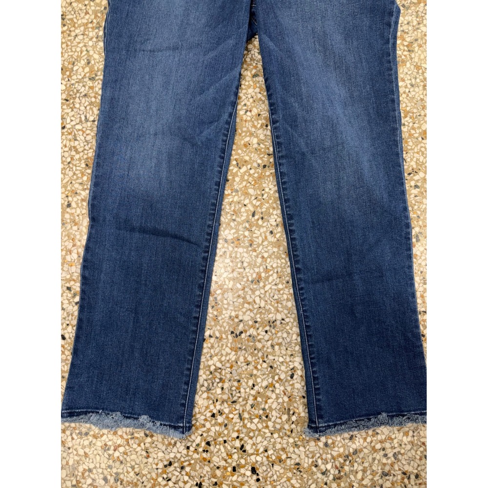 Democracy Ab solution Straight Leg Jeans Blue Frayed Hem B2697YTY Womens 10 Z4 - Picture 5 of 9